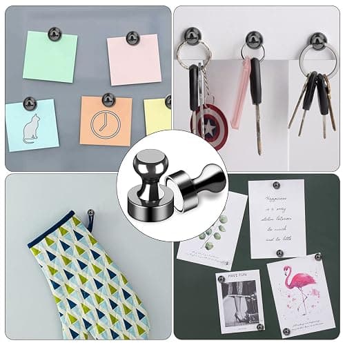 LOVIMAG Fridge Magnets 12Pcs Refrigerator Whiteboard Small Strong Magnet Classroom Kitchen Accessories Decorative Locker Set Decor Must Haves Office Calendar Refrigerador Magnetic Cute Crafts Black thumbnail 6