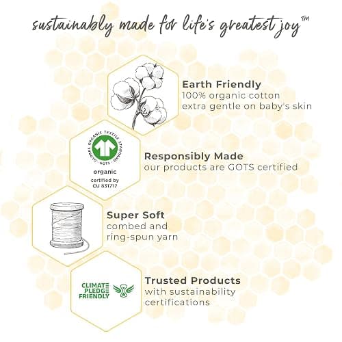 Burt's Bees Baby Organic Cotton Bodysuits – Baby Boy & Girl Short and Long Sleeve One-Pieces, 5-Pack thumbnail 6
