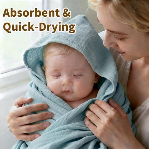 Hooded Baby Bath Towels - 2 Pack 100% Organic Cotton Towel thumbnail 4