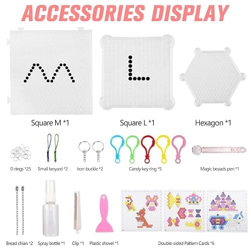 Fuse Beads Kit for Girls Ages 6+ – 4400 Pcs 5mm Beads in 32 Colors with Spray Bottle, Puzzle Guide, Clamps & Chains | Creative DIY Arts & Crafts Gift thumbnail 3