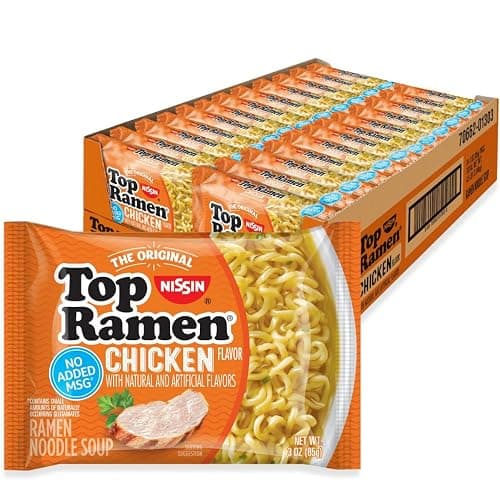 Nissin Top Ramen Noodle Soup, Chicken, 3 Ounce (Pack of 24) - Image 1