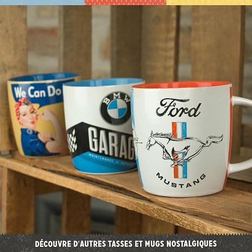 Nostalgic-Art Tasse à café rétro, 330 ML, Official License Product (OLP), BMW – Garage – Idée de Cadeau pour Fans de BMW, mug en céramique, Design Vintage thumbnail 5