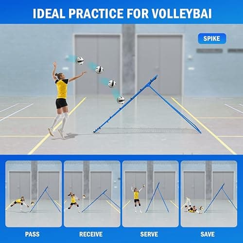 Winthai Volleyball Rebounder Net, Adjustable Pitch Bounce Back Baseball Softbal Soccer Lacrosse Rebound Sports Practice Training Equipment with Strike Zone for Backyard Indoor Outdoor thumbnail 2