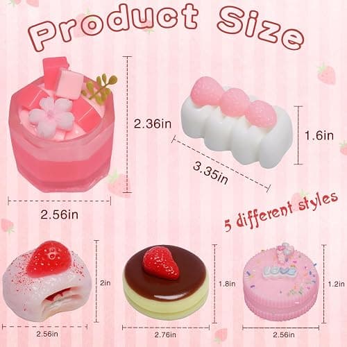 5 Pcs Handmade Taba Squishies Toy, Ultra-Realistic Dessert Cookie Look Sticky Squishy Toys for Stress Relief Squishies Fidget Toys for Party Favors OPP Packaging thumbnail 2
