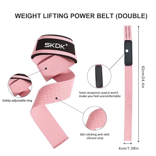 Lifting Straps Deadlift Gym Wrist Straps Weightlifting with Neoprene Cushioned Wrist Padded and Anti-Skid Silicone - for Bodybuilding, Xfit, Strength Training thumbnail 3