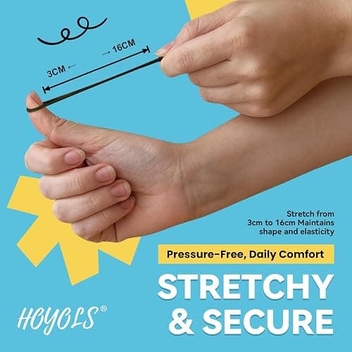 HOYOLS Clear & Black Elastic Hair Ties Rubber Bands Soft Ponytail Holder Mini Plastics Polyband for Women Girls 1500 Pcs Assorted Color Accessories TPU thumbnail 3