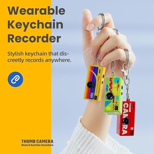 Portable Thumb Camera, 130° Wide Angle of 1080P High-Definition Video Recording & Photo Shooting, Pocket Mini Camera Keychain, Backpack Pendant Gift for Adults Kids thumbnail 6