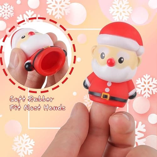 CCINEE 5 Pieces Christmas Finger Puppets Toys for Kids Elk Santa Claus Snowman Christmas Tree Character Party Favors Goodie Bag Fillers thumbnail 7