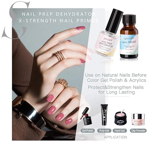 Gellen Nail Dehydrator and Nail Primer, Long-Lasting Air Dry (Acid Free) for Acrylic Powder and Gel Nail Polish, Superior Protein Bonding, 15ML / 0.5 oz Each thumbnail 5