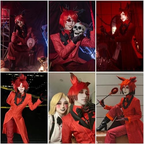 SHIKI Anime Hazbim Hotel Charlie Morningstar Cosplay Costume Charlotte Alastor Red Jacke Uniform Suit Halloween Outfit thumbnail 5