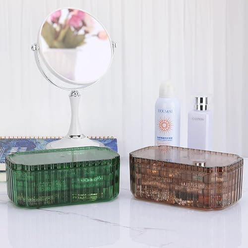 LETURE 3-Layer Jewelry Organizer Box for Earrings, Rings, Necklaces, Bracelets, Clear Plastic Bead Storage Containers for Crafts (Green) thumbnail 6