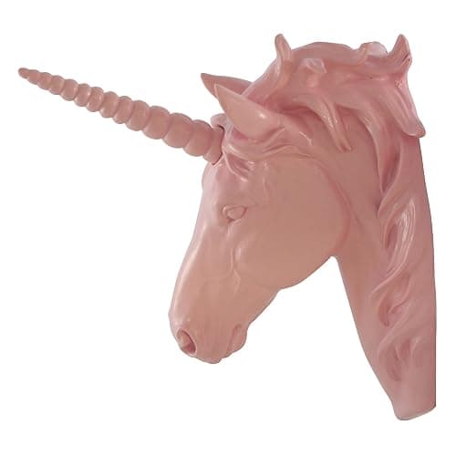 Pine Ridge Pink Unicorn Head Wall Mounted Sculpture Decoration - Faux Taxidermy with Interchangeable Pink Horn Wall Hanging Centerpiece thumbnail 6