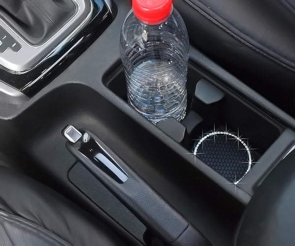 DBlosp Car Cup Holder Coasters, Bling Cup Holder Insert Coaster Car Interior Accessories-2.75 inch Silicone Anti Slip Crystal Rhinestone Car Coaster-Universal (Pack of 2) thumbnail 2