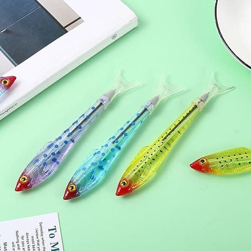 Senroce 6 Packs Novelty Sardine Fish Pens, Cute Fish Pens, Fun Fish-Shaped Ballpoint Pens, Creative Stationery for School, Office, Adults, Gift & Daily Writing thumbnail 7