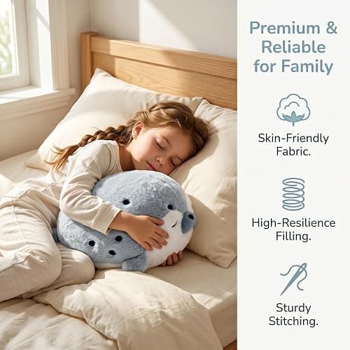 Chubby Blob Seal Pillow, 15.7" Cute Fat Seal Plushie Stuffed Animal Toy | Soft Ocean Animal Hugging Pillow, Squishy Mochi Seal Plush Body Pillow, Gift for Kids and Adults thumbnail 3