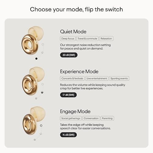 Loop Switch 2 Adjustable Ear Plugs – 3 Noise Relief Modes for Ultimate Control | Flexible Noise Reduction Earplugs for Focus, Travel, Socializing, Festivals & More | 20-26 dB (SNR) Noise Reduction thumbnail 7