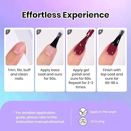 Beetles Gel Nail Polish Set - 36 Colors Nature's Tales Nail Colors Kit with Glossy & Glitter Top Coat, Soak Off UV LED Nail Gel Kit, Long Lasting Nail Art for DIY Home Salon Manicure Gift for Women thumbnail 6