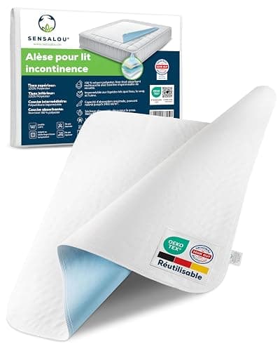 Sensalou Protège-Lit Imperméable Réutilisable 50x90 cm – Alèse Lavable Ultra Absorbante pour Incontinence, Bébé, Adulte, Senior – Protection Étanche 2400 ML/m² – Certifié Oeko-TEX & Dermatest 1 Pièce - Image 1