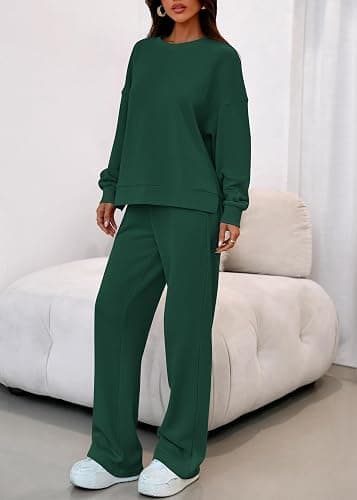 KIRUNDO Fall Sweatsuits Women 2 Piece Outfit Lounge Sets 2025 Matching Airport Oversized Sweatshirt Sweatpants Tracksuit thumbnail 6