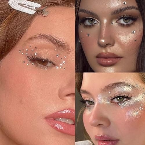 NOOEPC 660Pcs Face Gems Hair Gems, Self-Adhesive Face Jewels Eye Jewels Rhinestones 3/4/5/6 mm DIY Face Gems Stick on, Hair Body Rhinestones Gems Rave Accessories for Face Eyes Makeup Body, Crafts thumbnail 4