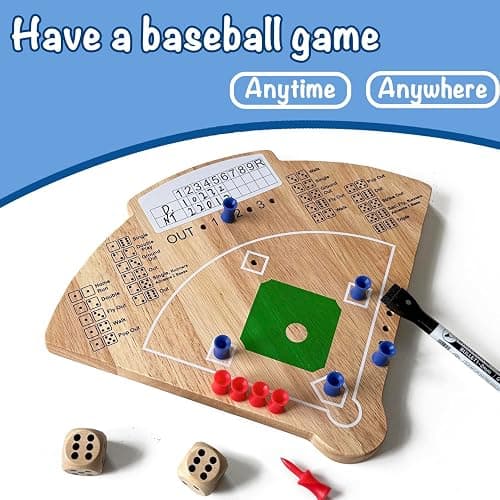 Baseball Board Game, Oak Made Leisure Game for Sport Battle Table Game for Family Party Holiday Coffee Travel Time Gameboard thumbnail 6