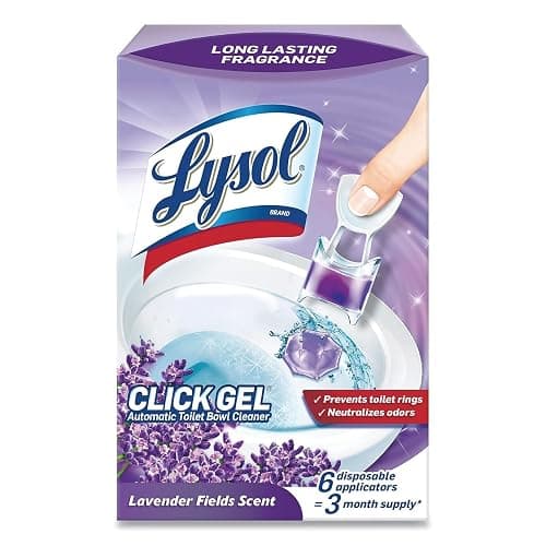 Lysol Click Gel Automatic Toilet Bowl Cleaner, Bathroom Essentials, Toilet Freshener, Refreshing Lavender Scent, 6 Count (Pack of 1) - Image 1