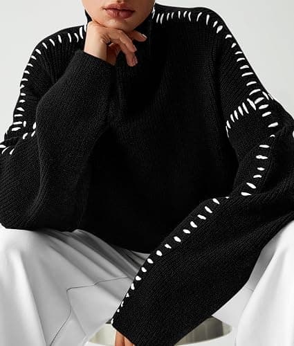 PRETTYGARDEN Women's Chunky Knit Sweaters 2026 Fall Long Sleeve Mock Neck Oversized Pullover Tops Winter Fashion Clothes thumbnail 6