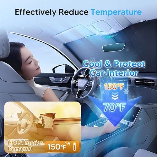 KUST Windshield Sun Shade for Honda Accord 2018-2022 Accessories Sunshade Sun Protector Foldable Blocks UV Rays Keep Your Car Cooler thumbnail 3