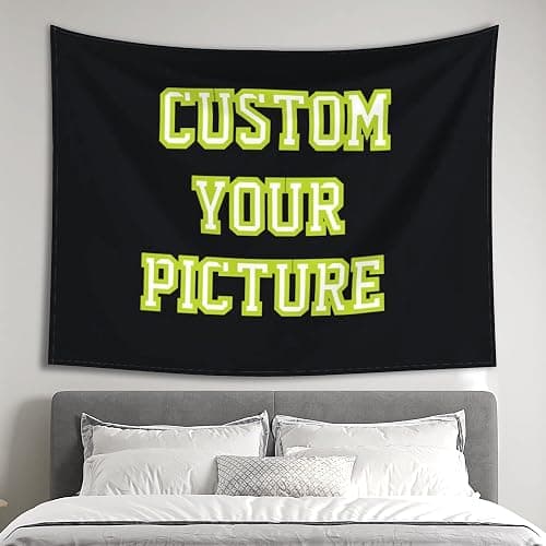 JINJUREN Custom Tapestry Upload Images Banners and Signs Customize For Bedroom 80 * 60 inch Horizontal - Image 1