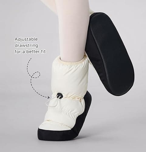 Daydance Teen Girls Women Ballet Warm up Booties Dance Shoes with Adjustable Drawstring thumbnail 4