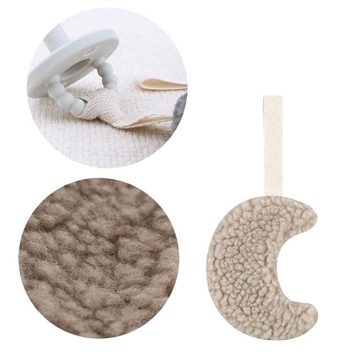 MISUVRSE Schnullerkette Plüsch-Anhänger Brustwarzen-Lanyard Anti-Verlust-Schnuller-Clip süßes Mond-Ornament Babybett-Dekorationen Stillzubehör Beißring-Clip Baby-Mädchen-Beißring-Clip - B5 thumbnail 8