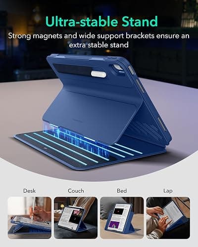 ESR for iPad Air 13 Inch Case (2025/2024) M3/M2, Removable Magnetic Cover, Adjustable Portrait/Landscape Stand with Raised Screen View, 9 Standing Angles, Shift Series, Blue thumbnail 4