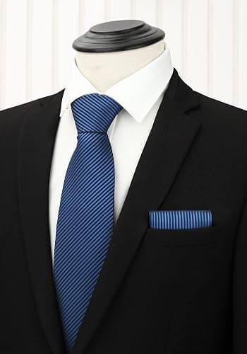 HISDERN Mens Ties Set Collection Tie and Pocket Square Lot 3 Pcs Formal Business Neckties present Box Wedding Necktie thumbnail 2