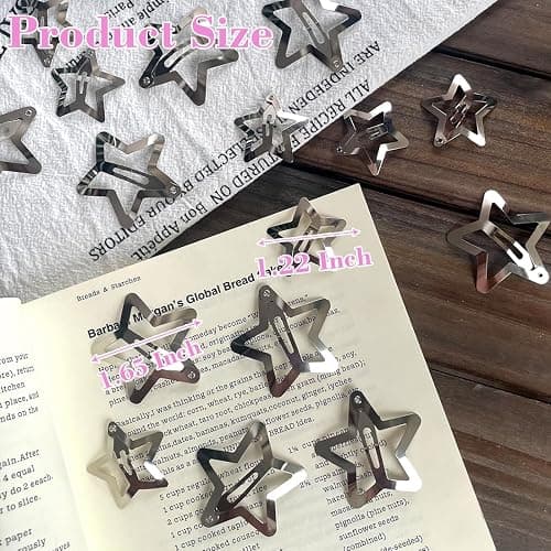 30 PCS Star Hair Clips,20PCS 1.22"Clip and 10 PCS 1.65"Clips Snap Star Hair Accessories Non Slip Clips for Girls Women Y2K Accessories thumbnail 2
