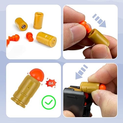 Bullets Refill Ammo Pack Compatible with Semi Automatic Shell Ejecting Toy Guns, 100 Bullets and 12 Shells Automatic Soft Bullet Toy Gun Accessories thumbnail 5