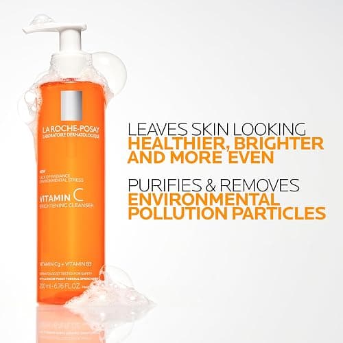 La Roche-Posay Vitamin C Brightening Face Wash, Gentle Foaming Facial Cleanser with Vitamin Cg and Vitamin B3 to Brighten and Even Skin Tone, Vitamin C Face Wash that Cleanses Dirt & Makeup, 200ml thumbnail 5
