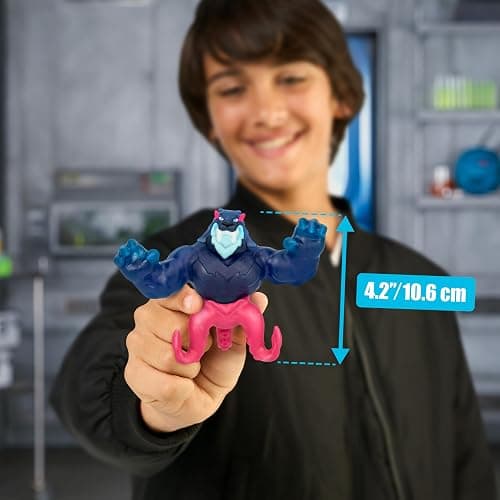 MrBeast Lab - Hyper Fusion Stretchy Hero, Sabertooth Squid, 5 Inch (12.7CM) Goo Filled Standing Figure, Stretch Up to 3 Times His Size, Collect All 3; Cobra Panther, Tiger Dragon and Sabertooth Squid thumbnail 2