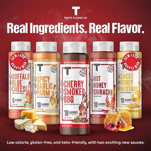 Taste Flavor Co. Grilling, Dipping Sauce and Marinade, Great Tasting, Low-Calorie Sauces, Keto Friendly, No Oils (5 Pack, Variety) thumbnail 5
