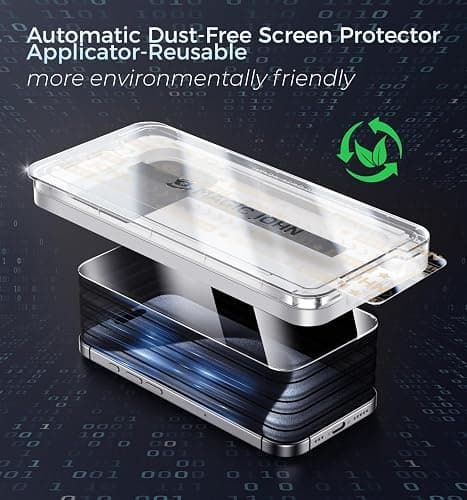 MAGIC JOHN 3rd Gen Upgraded for iPhone 15 Pro Privacy Screen Protector 6.1 Inch, 25°Anti-Spy Screen, Shockproof Tempered Glass, Auto Dust-Removal, Bubble Free, Easy Installation, 2 Pack thumbnail 7