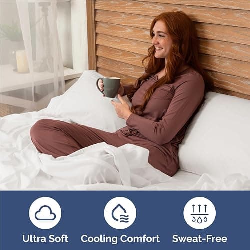 Full Size 4 Piece Sheet Set - Breathable & Cooling Sheets - Antique White | Hotel Luxury Bed Sheets for Women & Men, Deep Pockets, Easy-Fit, Extra Soft and Wrinkle Free Sheets, Oeko-Tex Bed Sheet Set thumbnail 4