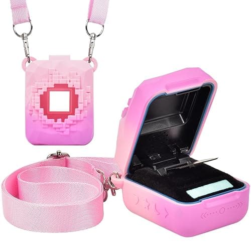 Againmore Silicone Cover Case Compatible with Bitzee Magicals Interactive Toy Digital Pet, Protective Sleeve Skin with Shoulder Strap for Virtual Electronic Pets & Accessories (Bag Only) - Pink - Image 1