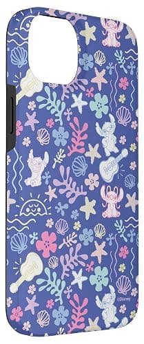 Disney Stitch & Angel Fluffy Summer Ocean Vibes Pattern Case for iPhone 14 Plus thumbnail 3