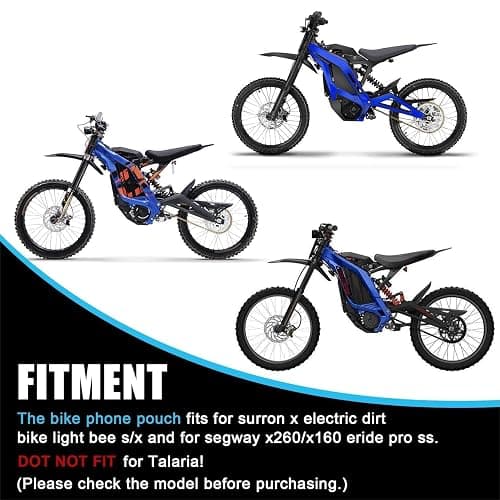 Dirt Bike Battery Cover Storage Bag, PSLER Pouch Bag Dirt Bike Frame Bag Fits for Sur Ron Light Bee X S Segway X160 X260 Eride Pro SS Tuttio Soleil01 Yozma IN10 Razor MX350 MX650 79bike Falcon (Black) thumbnail 3