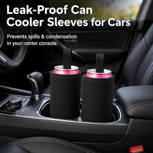 Slim Can Koozie for Alani Nu 12oz Energy Drinks, Quilted Neoprene Insulated Can Cooler Sleeve with Carry Strap, Sweat Proof Can Holder for Slim Tall Beverage Cans thumbnail 4