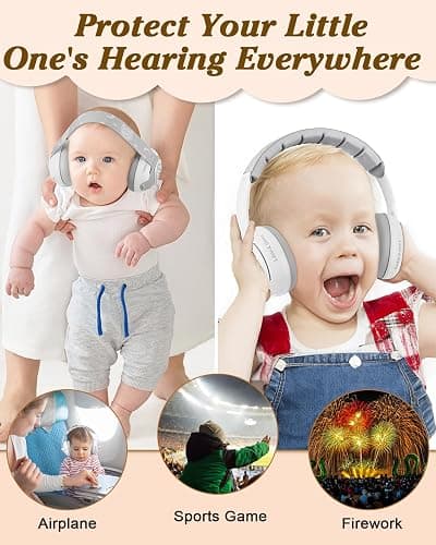 Lilian&Gema 2-in-1 Baby Ear Muffs Noise Protection, Noise Cancelling Headphones for Baby & Toddler up to 4 Years thumbnail 7