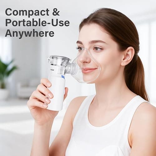 Portable Handheld Mesh Nebulizer – 3 Modes (Adult/Child/Auto-Clean), Ultra-Quiet <20dB, 800mAh Rechargeable, Fine Mist for Comfortable Use Spacer OTC (Blue) thumbnail 5