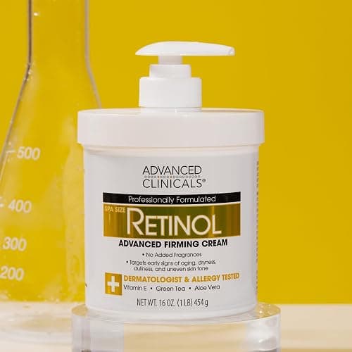 Advanced Clinicals Retinol Body Lotion & Face Moisturizer | Visible Anti Aging Skin Care Retinol Body Cream For Women & Men Targets Look Of Fine Lines, Wrinkles, & Crepe Looking Dry Skin, 16 Ounce thumbnail 8