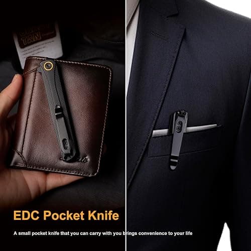 REMETTE EDC Pocket Knife Canyon, 3.2" D2 Steel Tanto Blade Flip Open,G10 Handle Small Folding Knife with Pocket Clip for Men Women, Sharp Camping Hiking Knives thumbnail 3