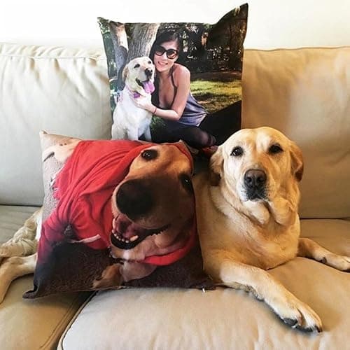 Shop&Three Custom Design Photos or Text Outdoor/Indoor Throw Pillowcase, Personalized Pet Photo Pillow, Love Photo Throw Pillowcases, Wedding Keepsake Throw Pillow Covers 18" x 18" thumbnail 5
