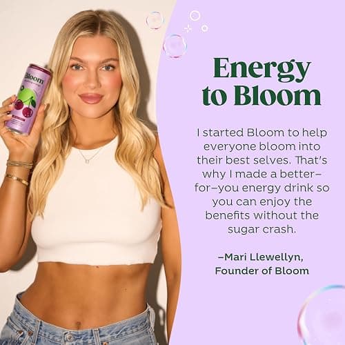 Bloom Nutrition Sparkling Energy Drink - Natural Caffeine, Zero Sugar, 180mg Caffeine - Antioxidant-Rich with Green Coffee Bean, Green Tea Extract, Prebiotics - Crisp Apple - 12oz 12 Pack thumbnail 5